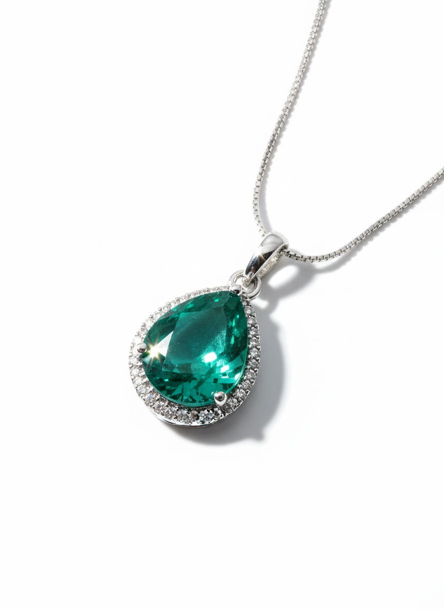 Green Emerald and AD Pendant