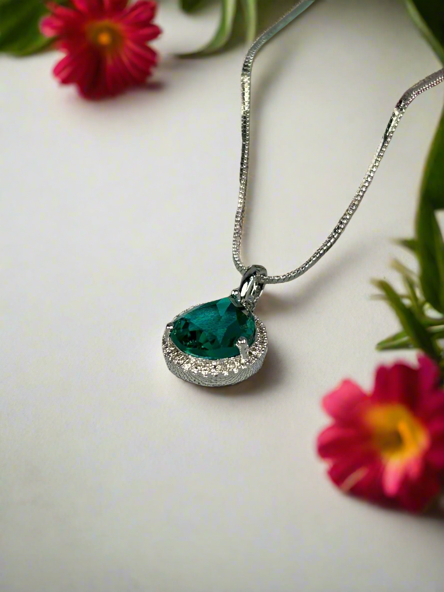 Green Emerald and AD Pendant