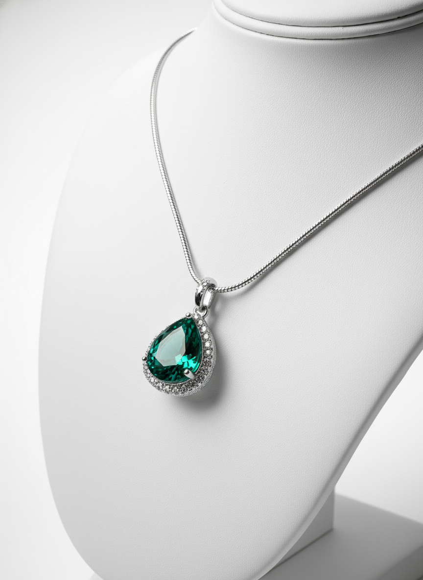 Green Emerald and AD Pendant