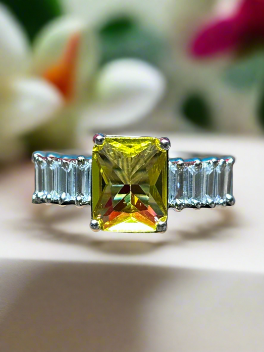 Cluster AD with Yellow Sapphire Ring