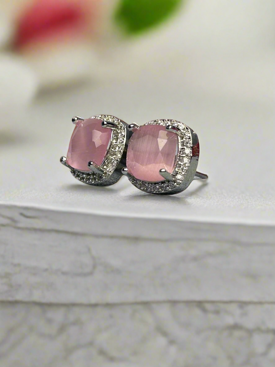 Pink Quartz and AD Pendant Set