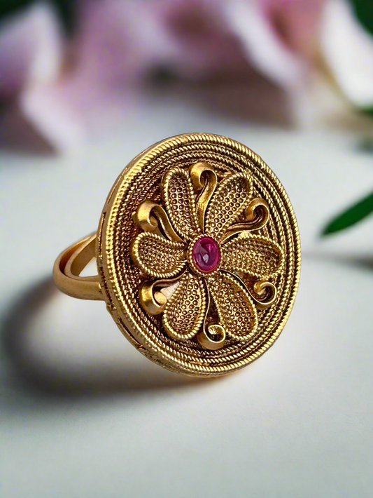 Intricate Gold Plated Ring