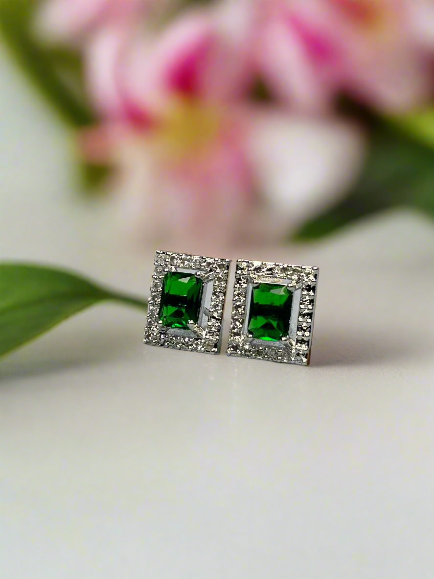 Green Emerald and AD Pendant Set