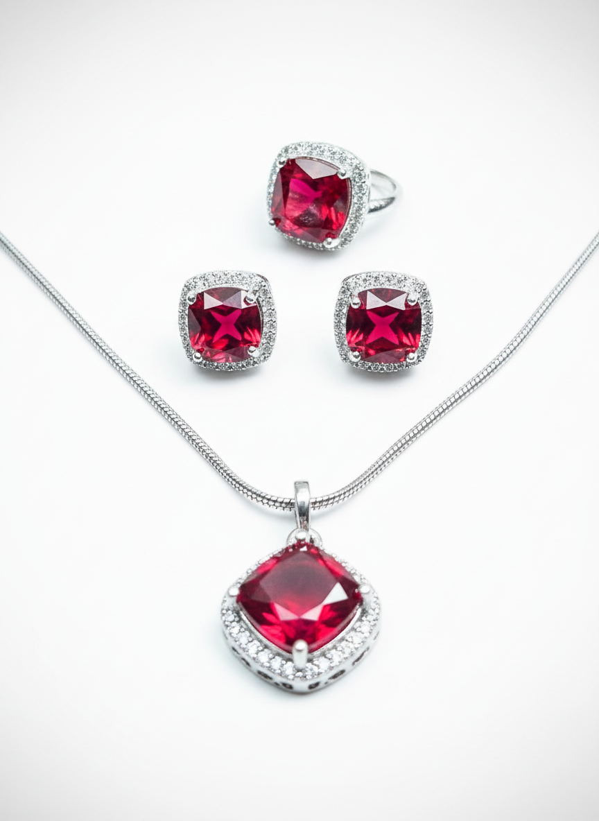 Ruby and AD Pendant Set