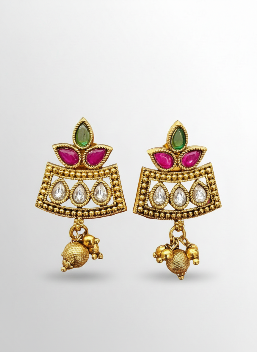 Antique Gold Plated Swan Necklace Set