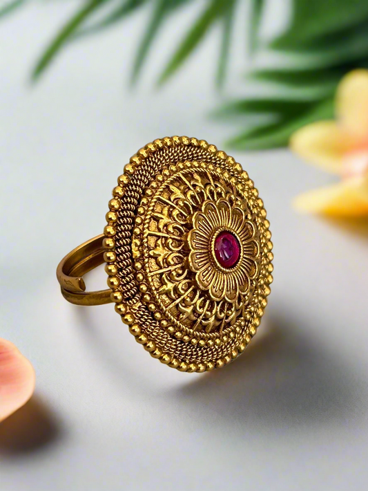 Antique Royal Gold Ring with Magnificent Bold Design