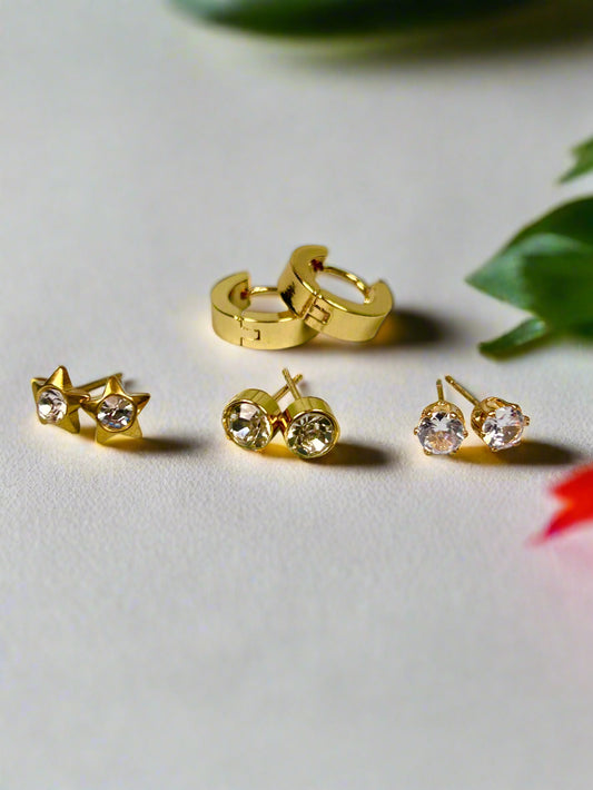 4 Pairs Anti Tarnish Earrings Combo