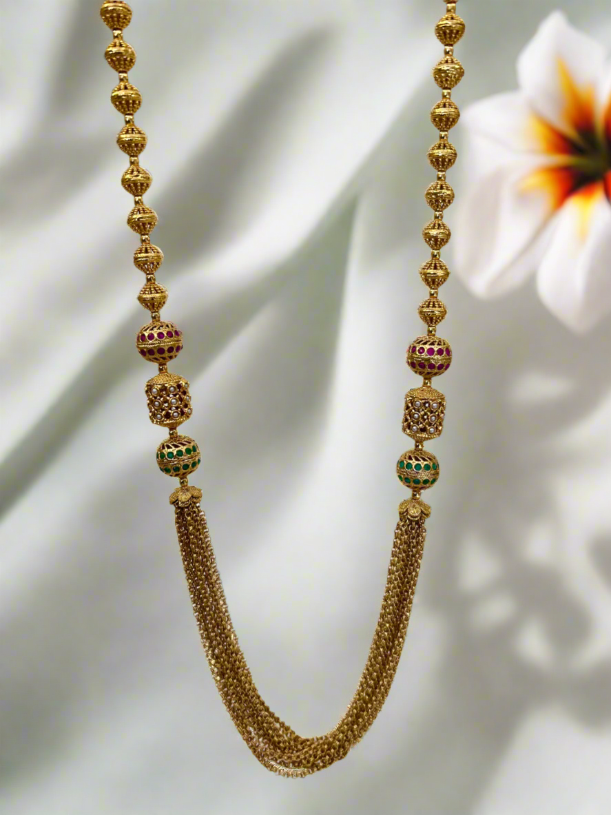 Gold Plated Long Necklace Set