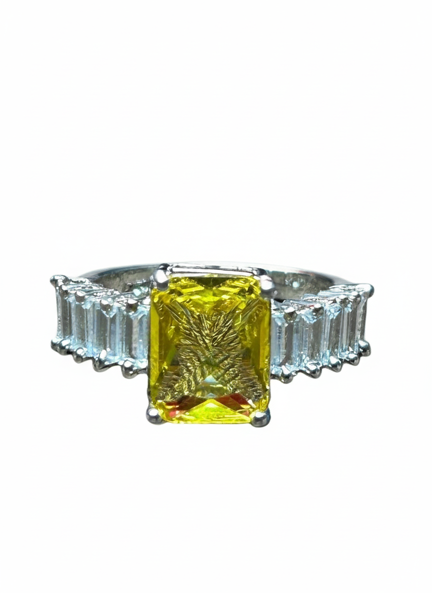 Cluster AD with Yellow Sapphire Ring