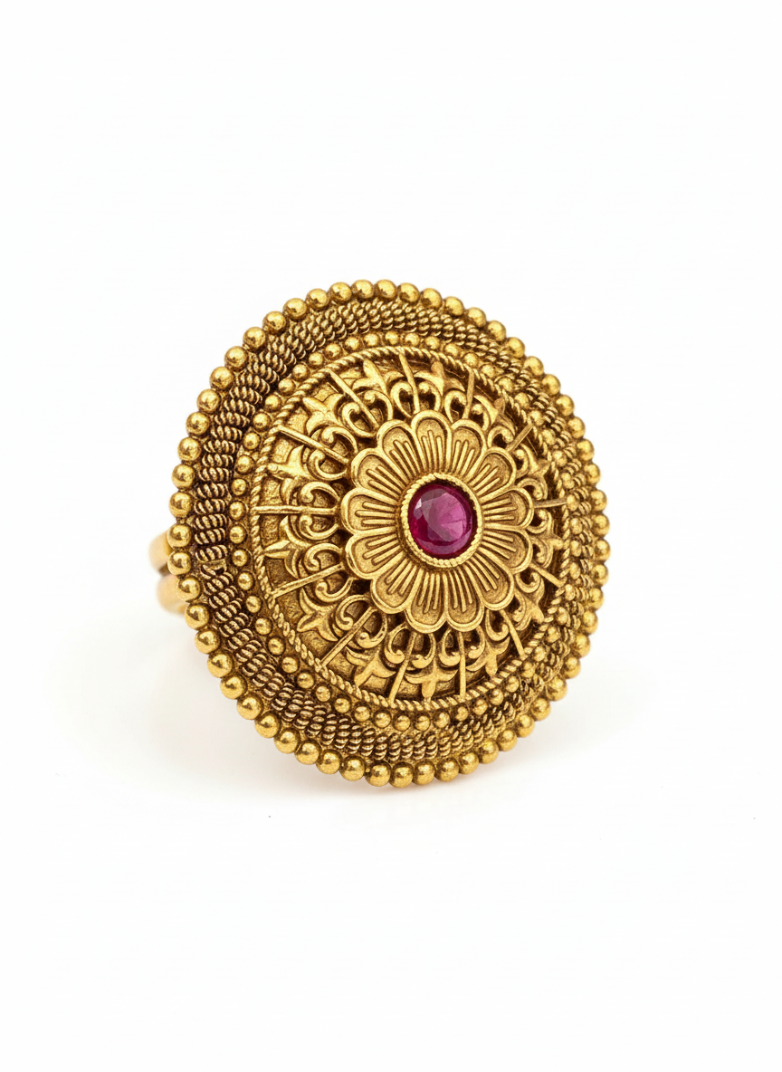 Antique Royal Gold Ring with Magnificent Bold Design