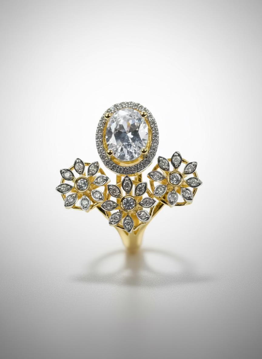 Gold Plated Designer AD Ring