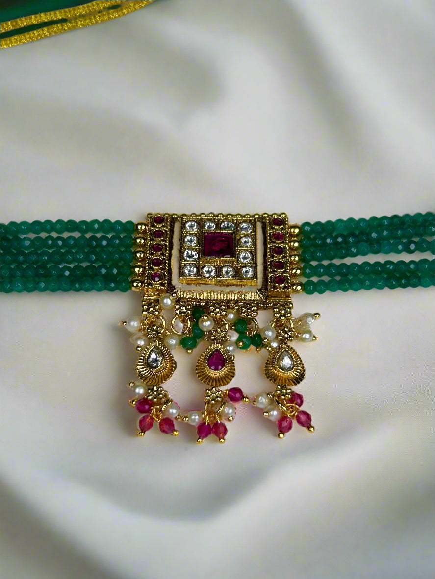 Saumya Antique Gold Plated Choker Set