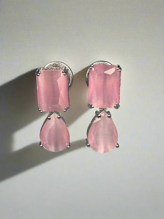 Pink Quartz Drop Earrings