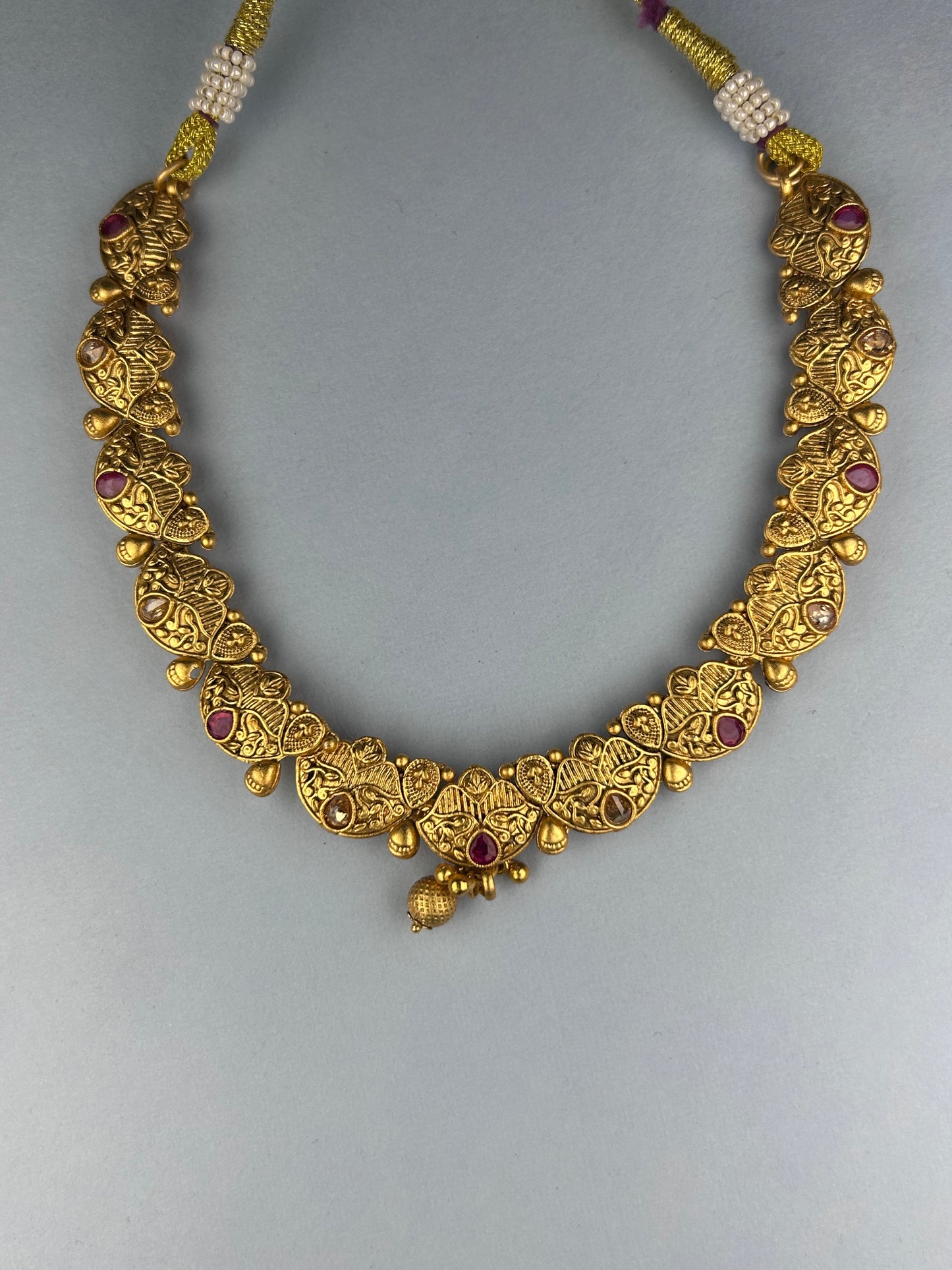 Antique Gold, Ruby and Diamond Necklace Set