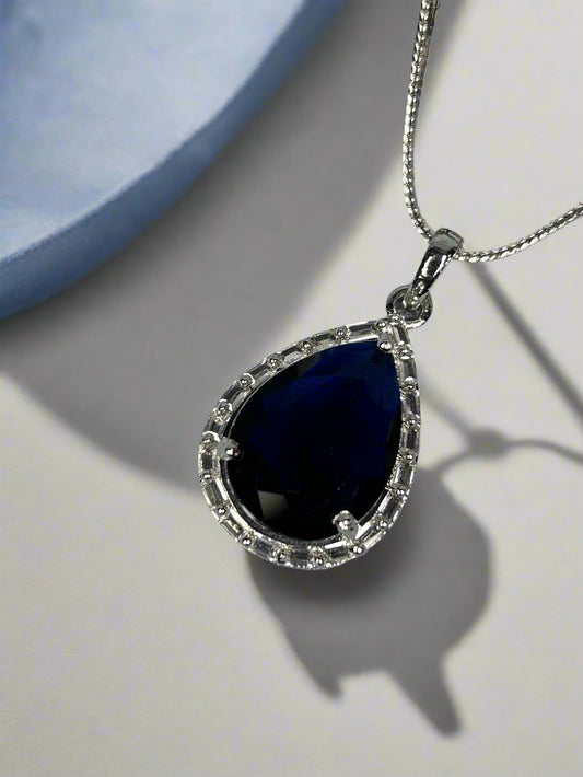 Blue Sapphire and AD Pendant