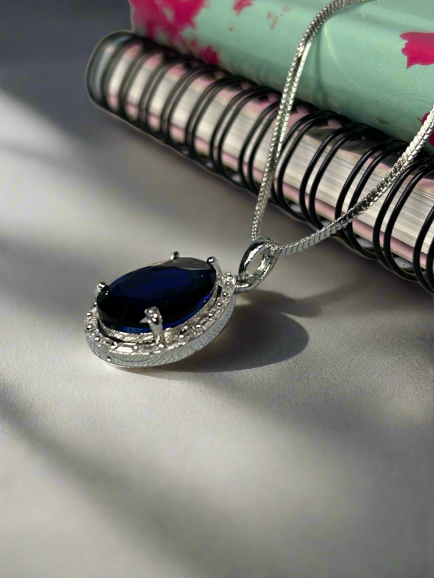 Blue Sapphire and AD Pendant