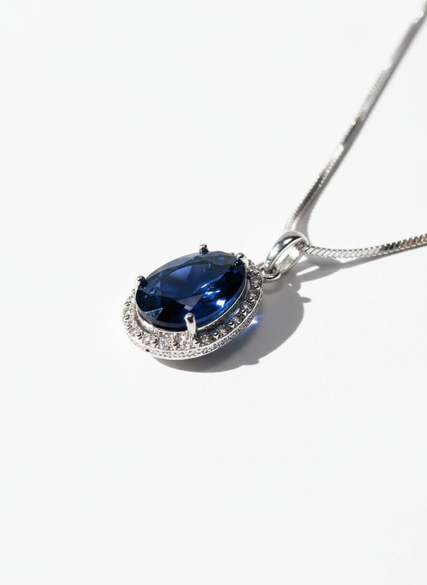 Blue Sapphire and AD Pendant