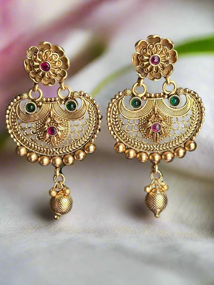 Antique Gold Plated Dangler Earrings