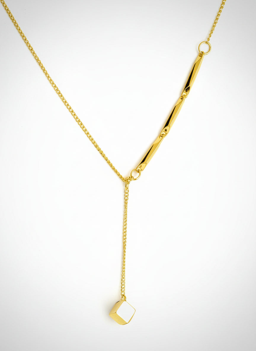 Gold Plated Cube Pendant