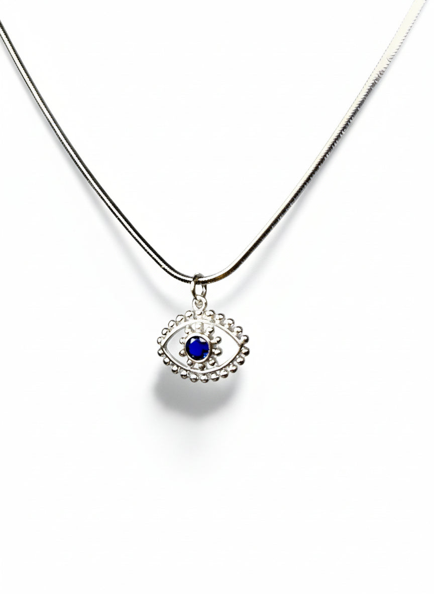Silver Plated Evil Eye Pendant