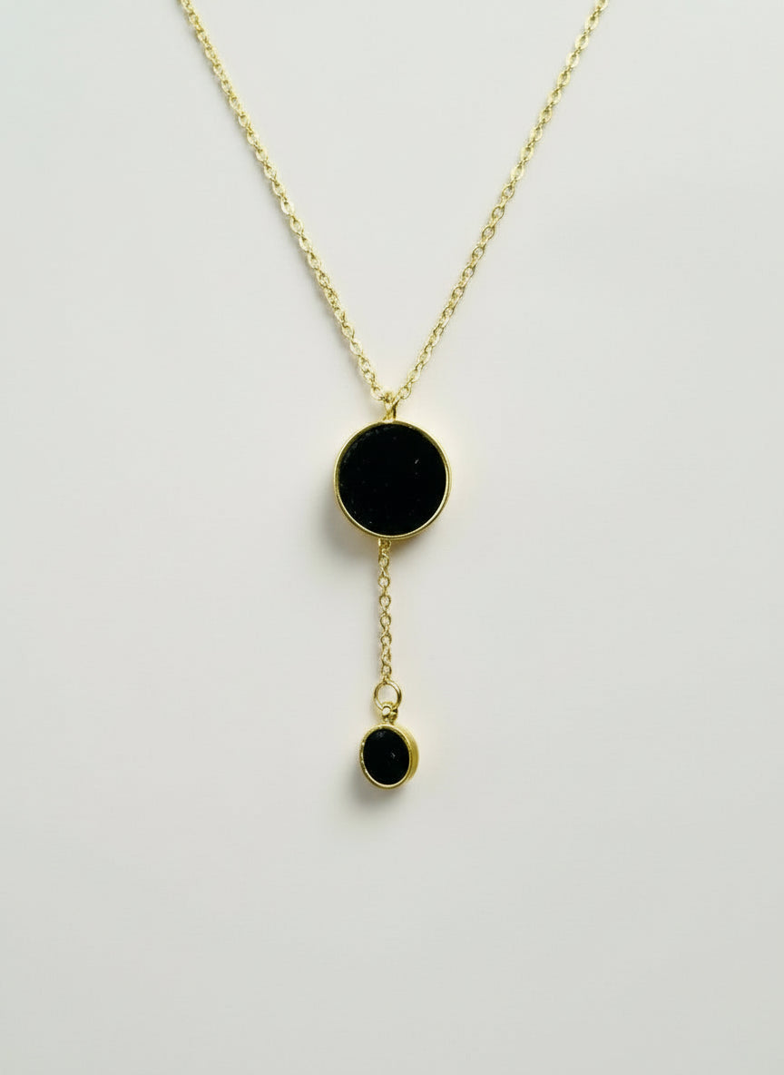 Gold Plated Black Pendant