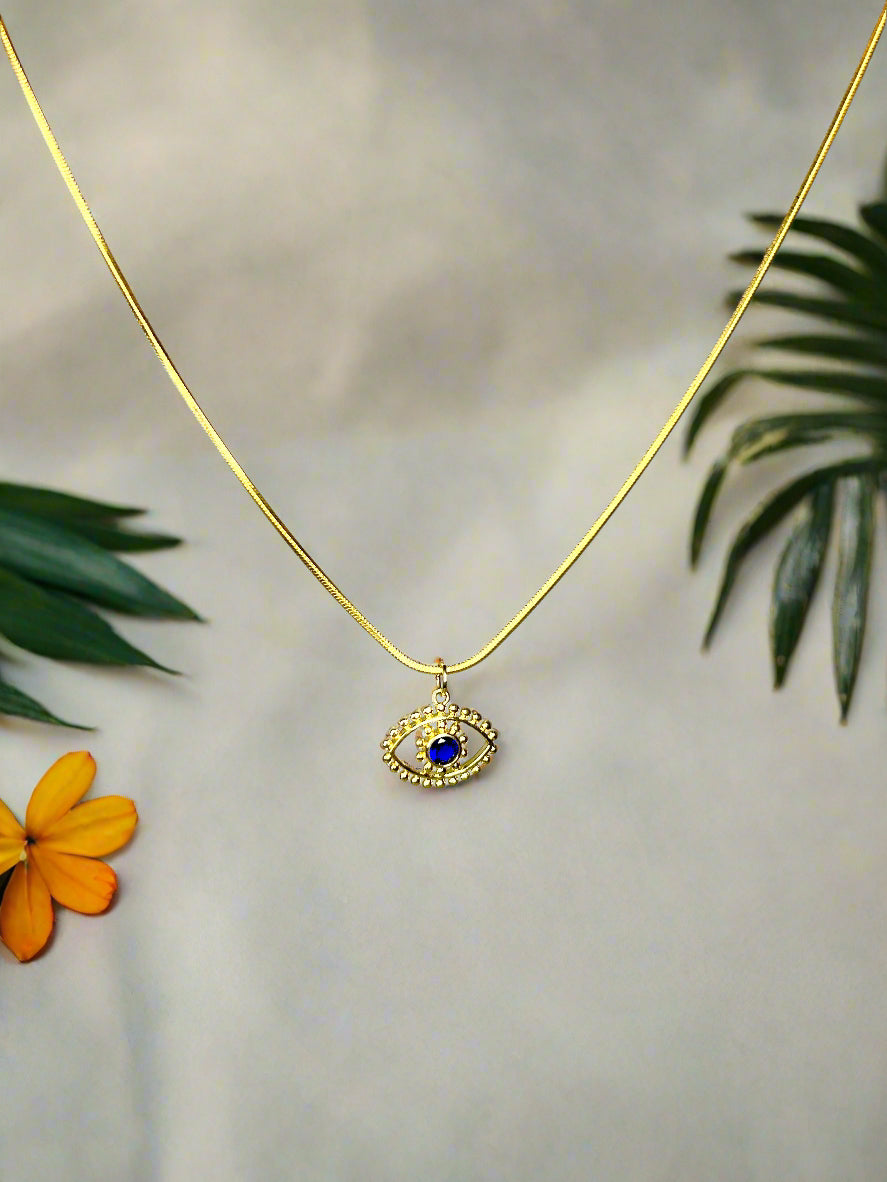 Gold Plated Evil Eye Pendant