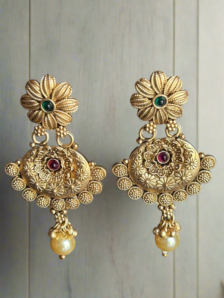 Antique Gold Plated Latkan Earrings
