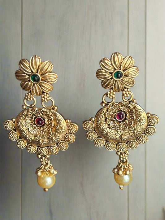 Antique Gold Plated Latkan Earrings