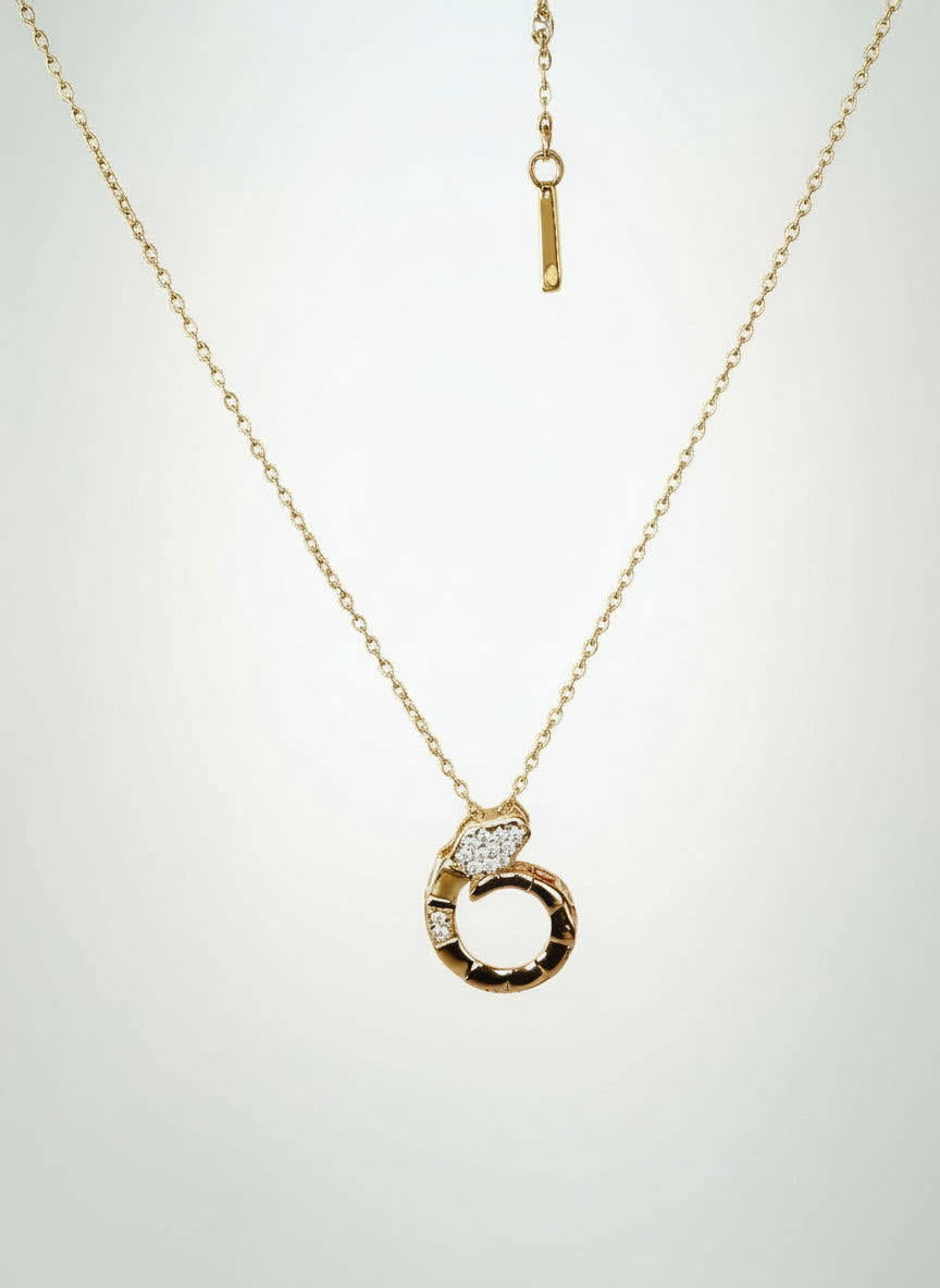 Rose Gold and AD Snake Pendant