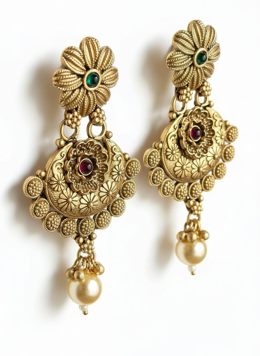 Antique Gold Plated Latkan Earrings
