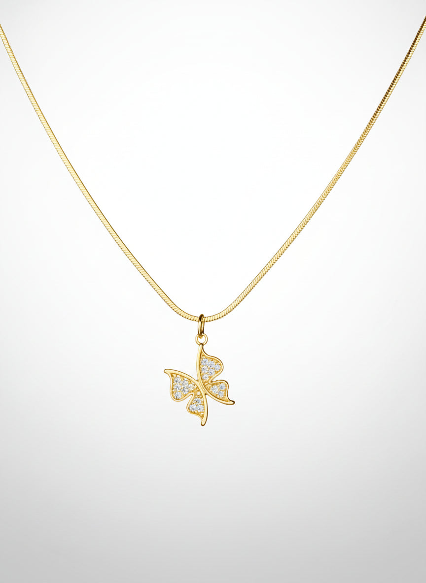 Gold Plated Butterfly Pendant
