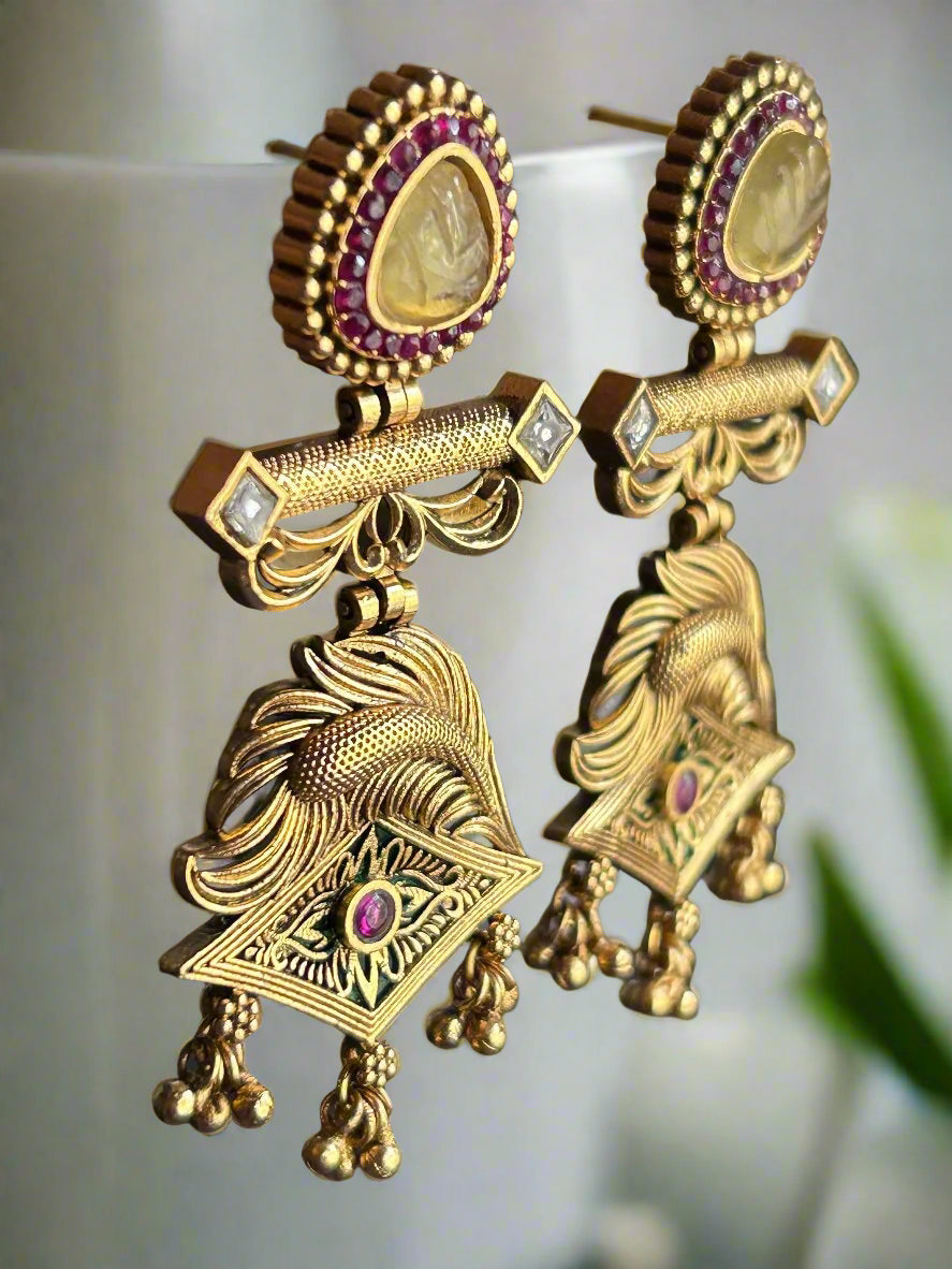 Magnificent Gold Plated Dangler Earrings