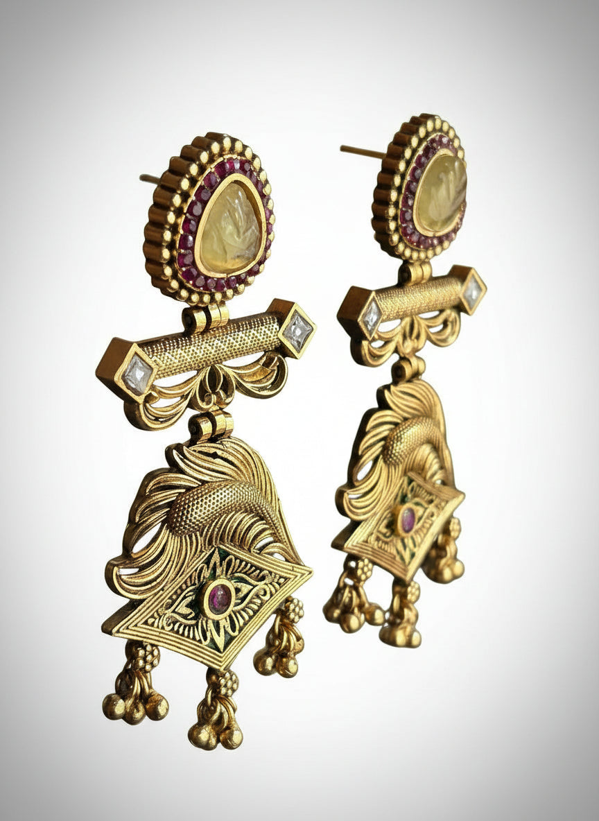 Magnificent Gold Plated Dangler Earrings