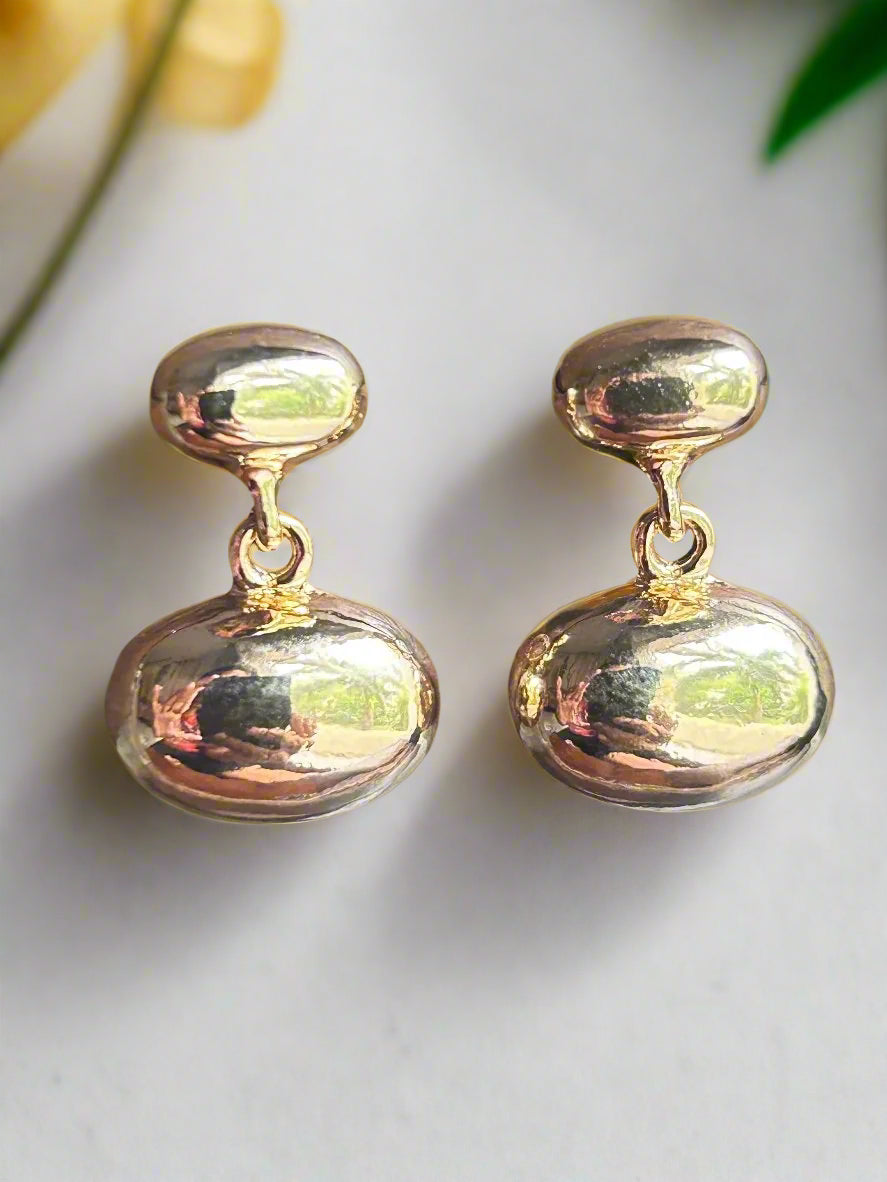 Gold Plated Oval Earrings