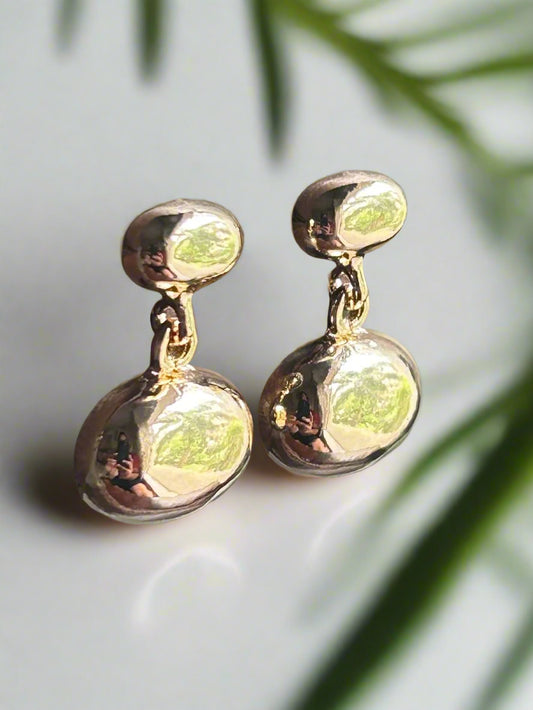 Gold Plated Oval Earrings