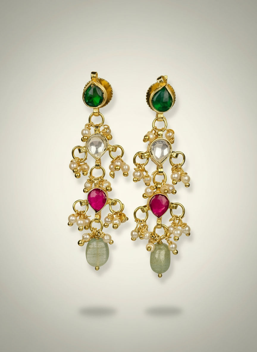 Yatika Long Kundan Jewellery Set