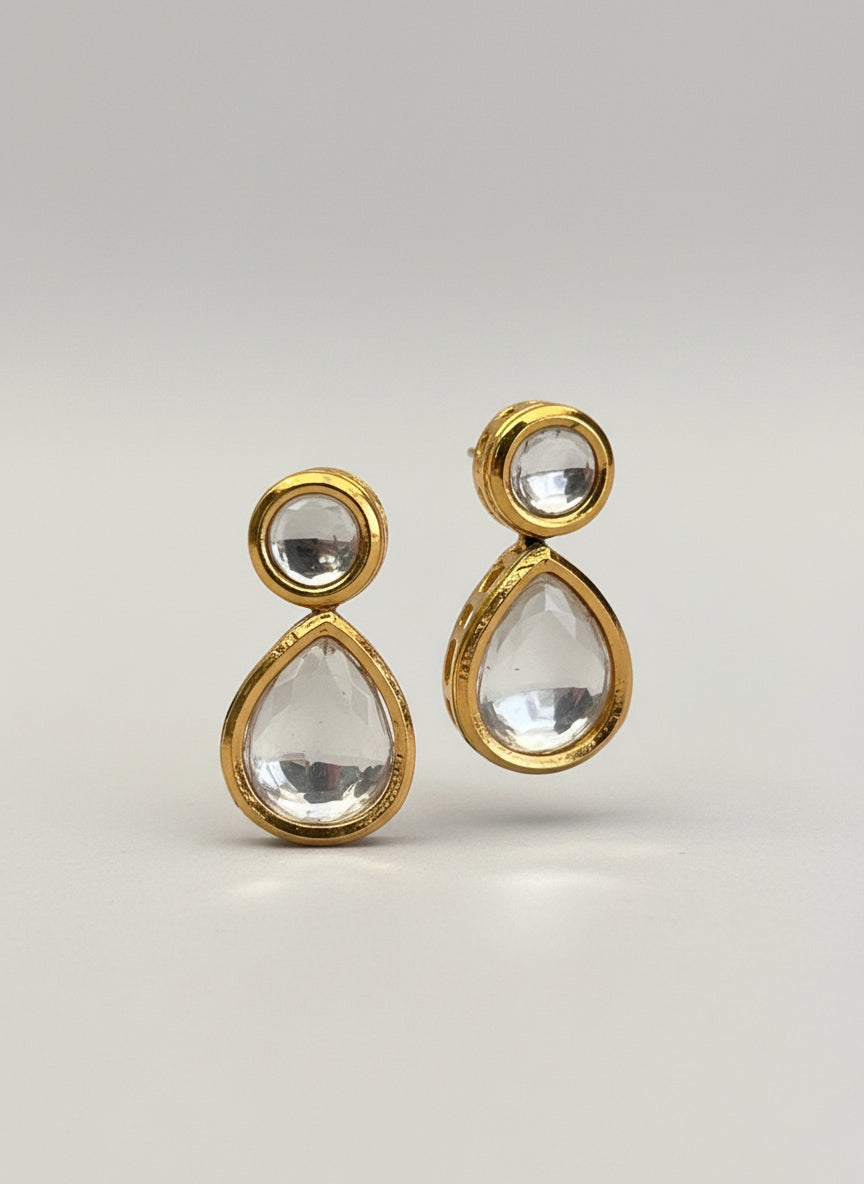 Bold Single Line Kundan Necklace Set