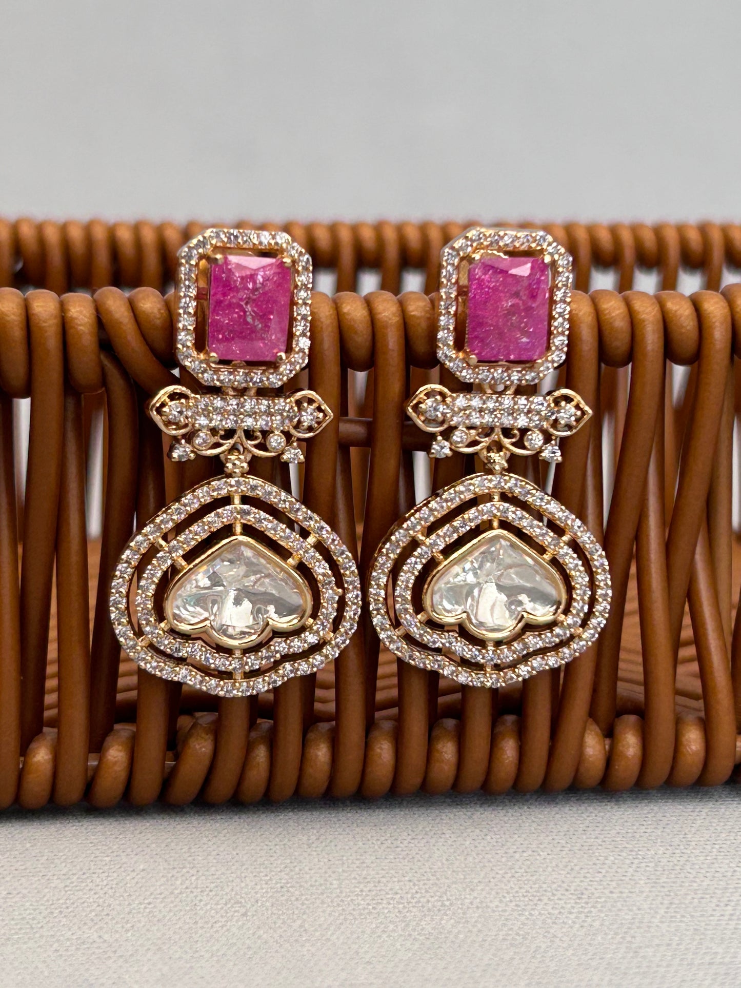 Heavy Kundan Choker Set with Pink Quartz