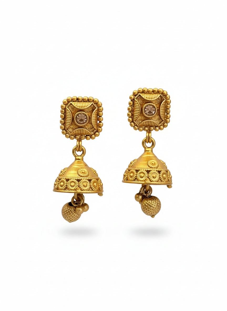 Gold and Diamonds Square Buttons Necklace Set