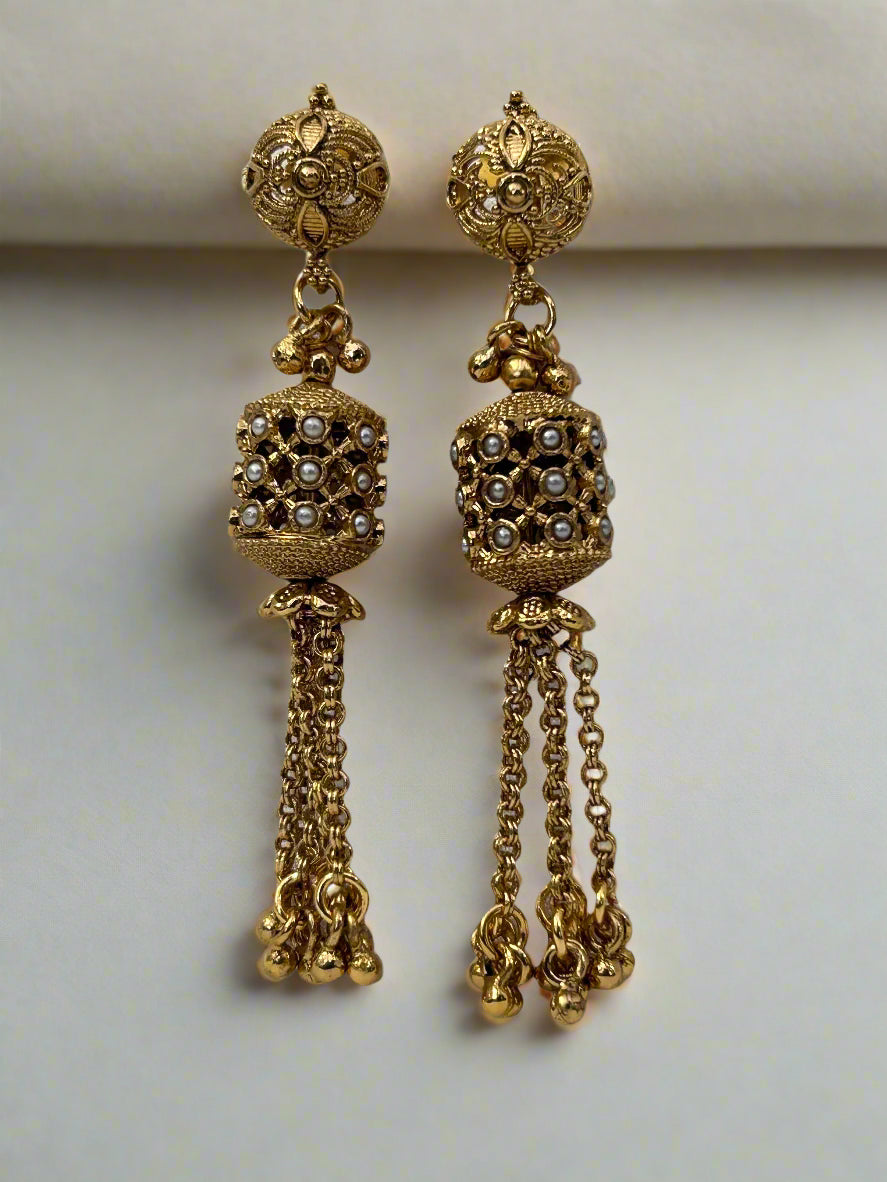 Gold Plated Long Necklace Set