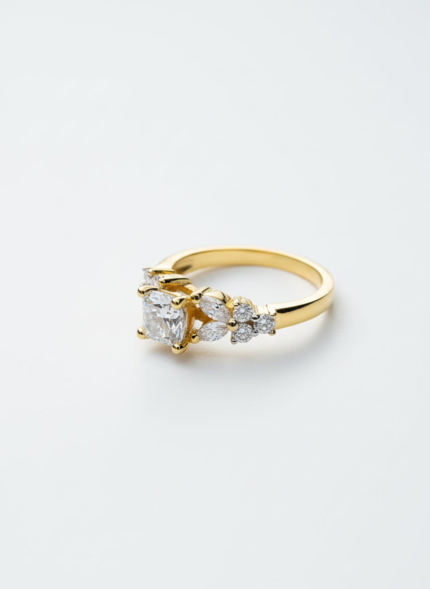 Gold Plated Designer Solitaire Ring