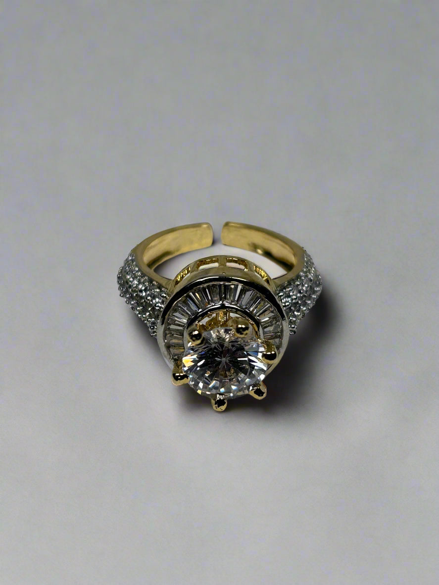 Gold Plated Designer Bold Solitaire Ring