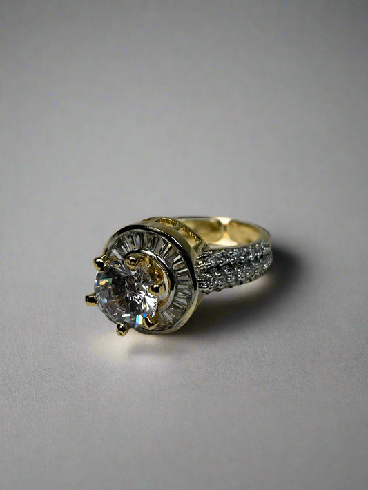 Gold Plated Designer Bold Solitaire Ring