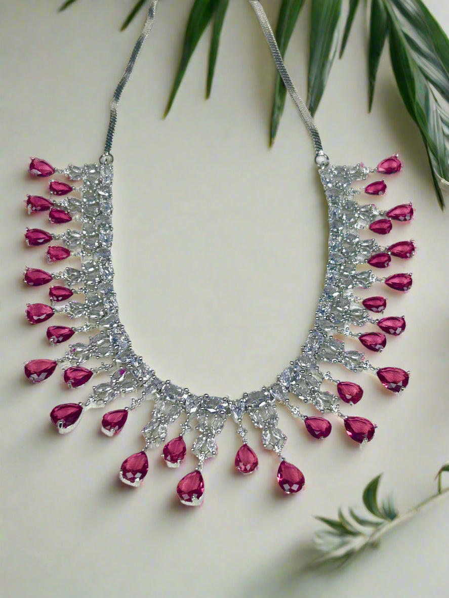 Diamonds and Rubies Jewellery Set with Mang Tika