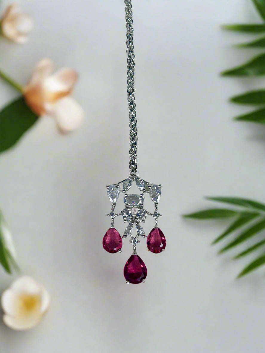 Diamonds and Rubies Jewellery Set with Mang Tika