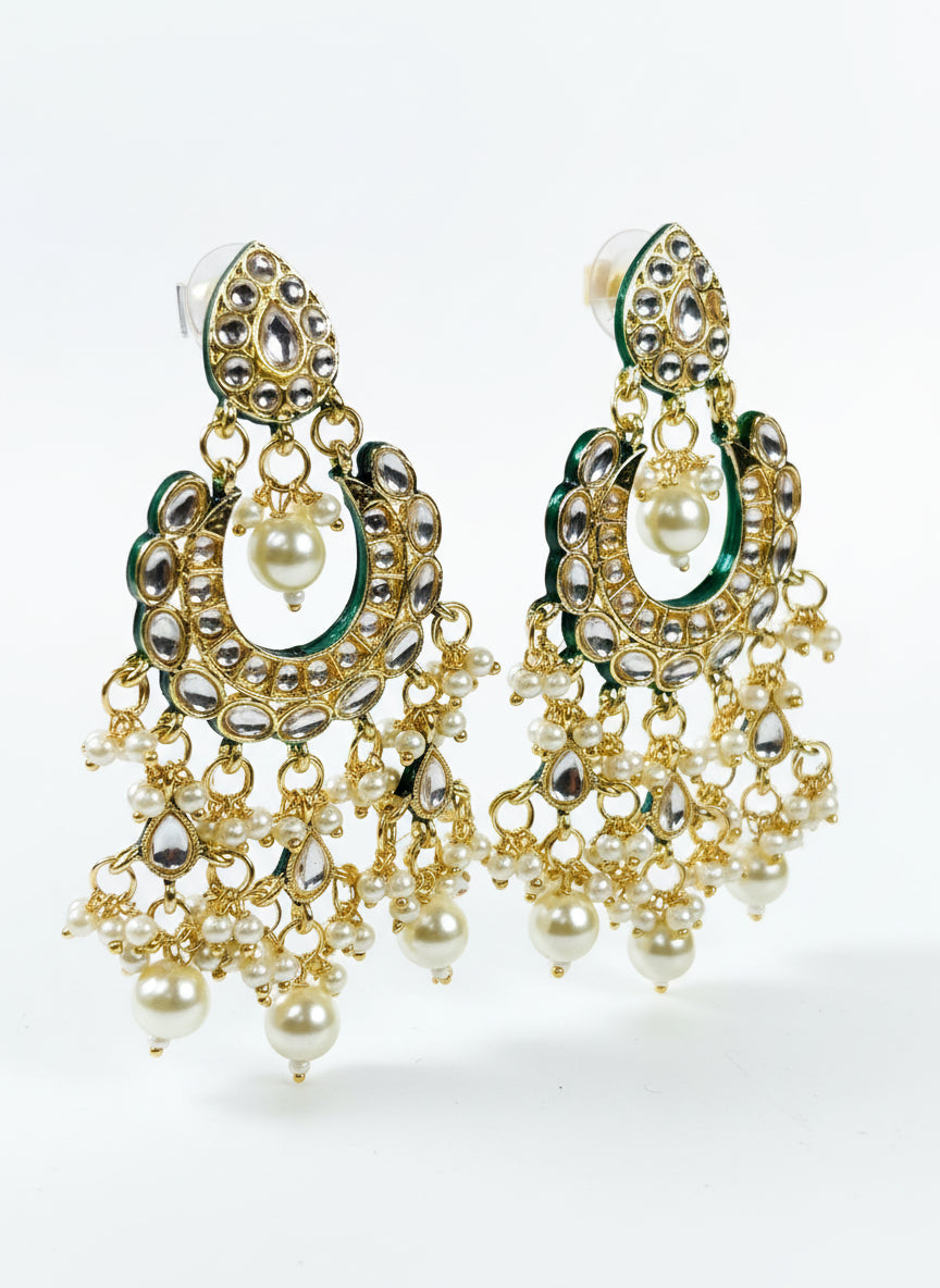 Kundan Chandbali with Pearls