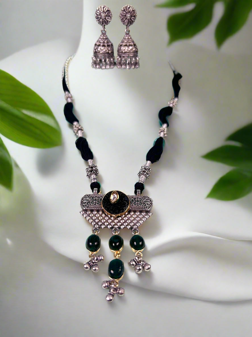 Kimaya Silver Plated Jewellery Set