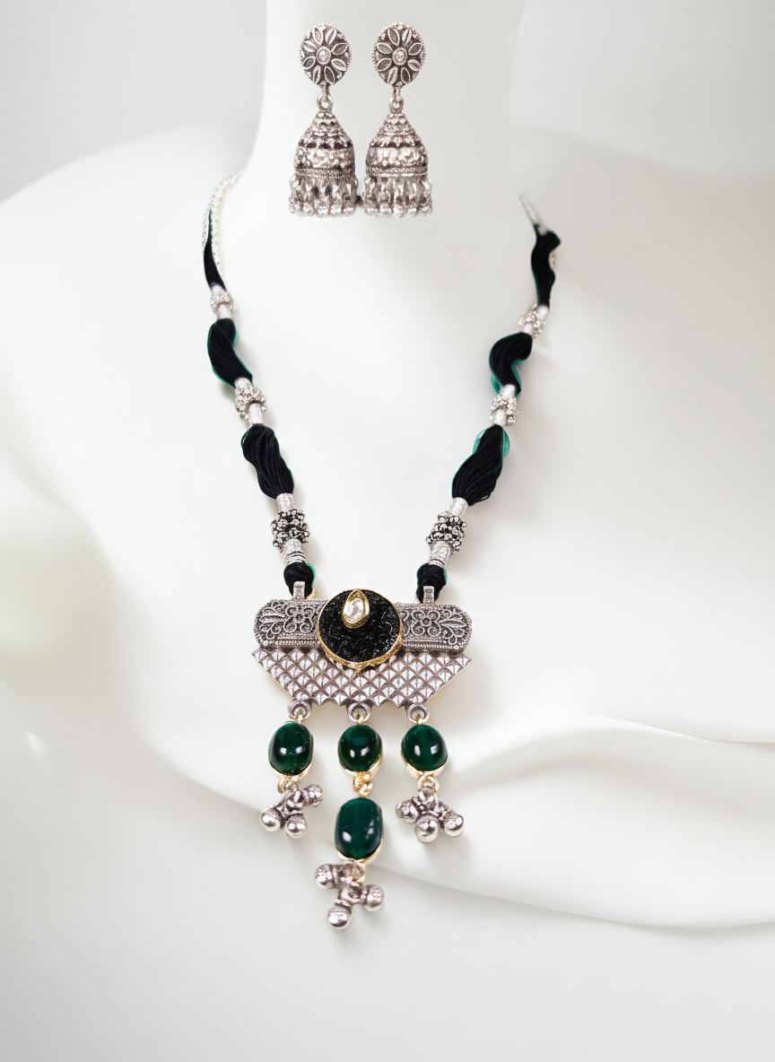 Kimaya Silver Plated Jewellery Set