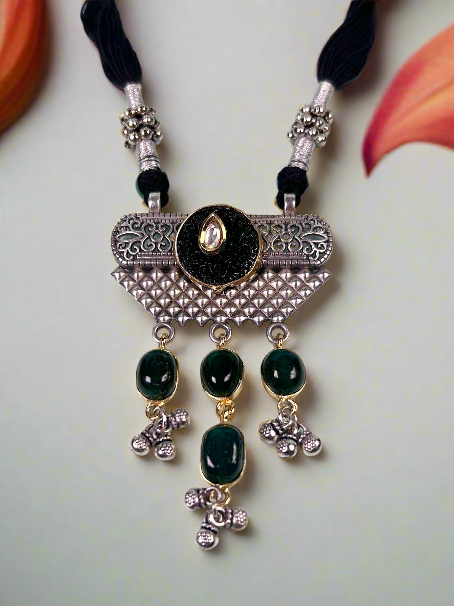 Kimaya Silver Plated Jewellery Set