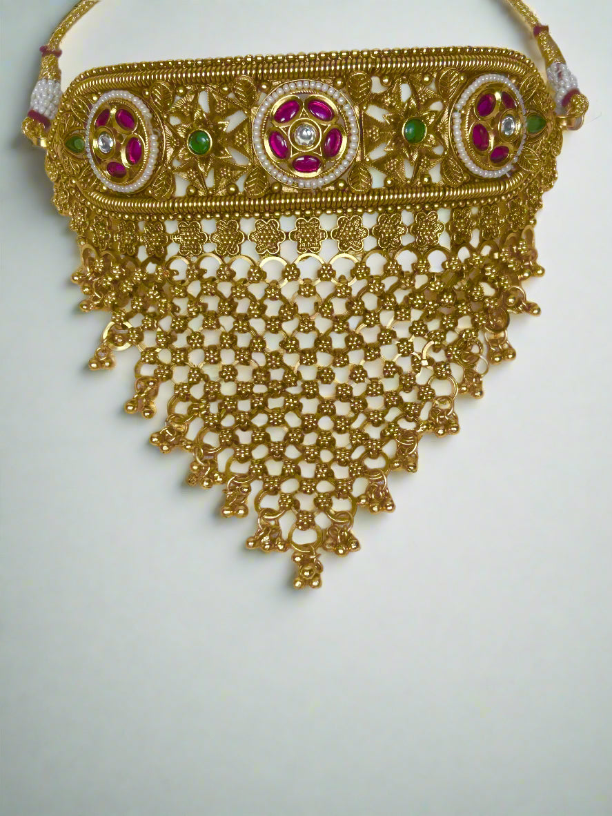 Gold Plated Broad Choker Set